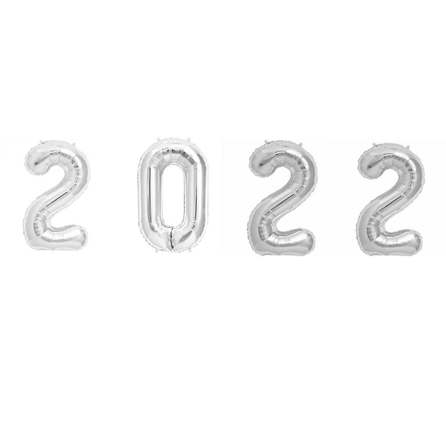 Picture of Foil Balloons set 2022 Silver (35cm)