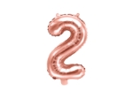 Μπαλόνι Αριθμός 2 ροζ χρυσό 35εκ