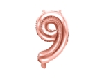 Picture of Foil balloon number 9 rose gold 35cm