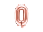 Μπαλόνι Αριθμός 0 ροζ χρυσό 35εκ
