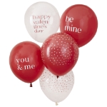 Σύνθεση μπαλονιών με ήλιο - Happy Valentine's (5 μπαλόνια)