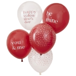 Picture of Balloon bouquet  filled with helium - Happy Valentine's (5 balloons)