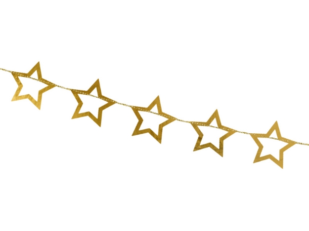 Picture of Garland - Gold stars outline