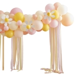 Picture of Party Backdrop with balloons, streamers and daisies