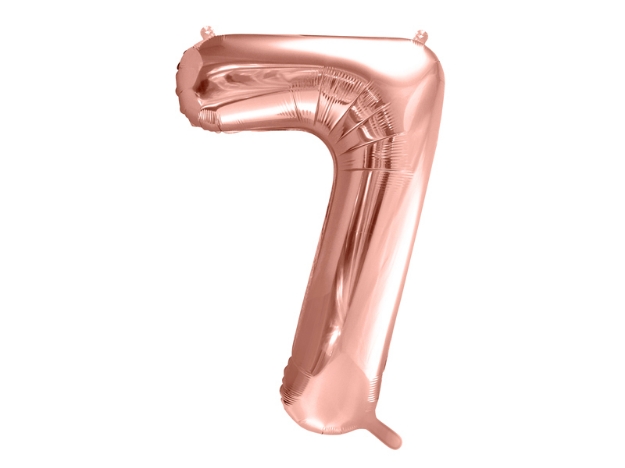 Picture of Foil balloon number 7 rose gold 86cm with helium 