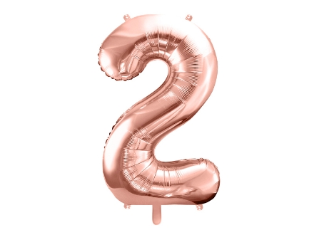 Show details for Foil balloon number 2 rose gold 86cm with helium Picture of Foil balloon number 2 rose gold 86cm with helium