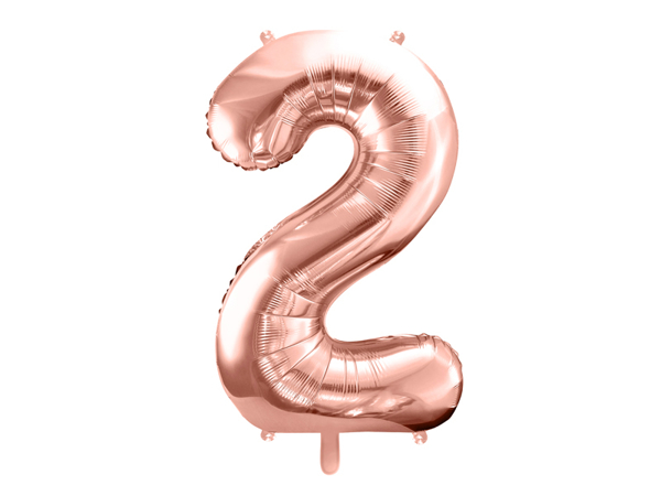 Picture of Foil balloon number 2 rose gold 86cm with helium 