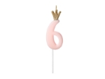 Picture of Pastel pink candle 6 with crown