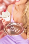 Picture of Side paper plates - Happy birthday rose gold  (6pcs)