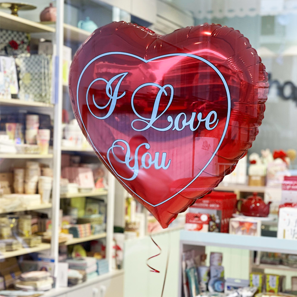 Picture of Heart foil balloon with helium - I love you (80cm)