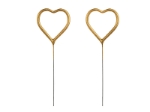 Picture of Sparkle candles - Gold heart (2pcs)