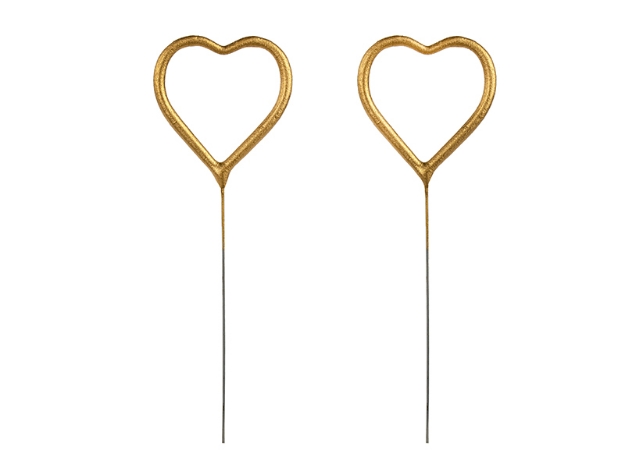 Picture of Sparkle candles - Gold heart (2pcs)