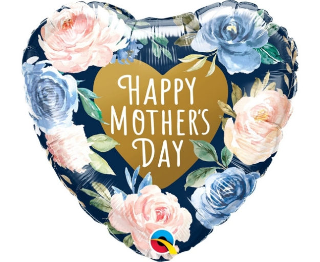 Μπαλόνι Foil σε σχήμα Καρδιά - Happy mother's day floral