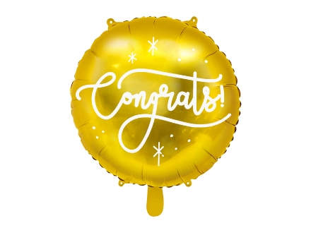 Show details for Foil balloon - Congrats gold Picture of Foil balloon - Congrats gold