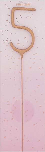 Σπινθηροβόλο κερί ροζ χρυσό - Αριθμός 5