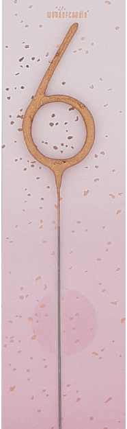 Σπινθηροβόλο κερί ροζ χρυσό - Αριθμός 6 