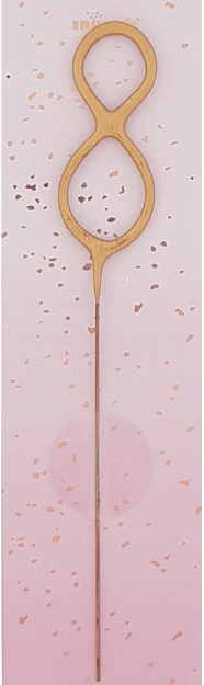 Σπινθηροβόλο κερί ροζ χρυσό - Αριθμός 8