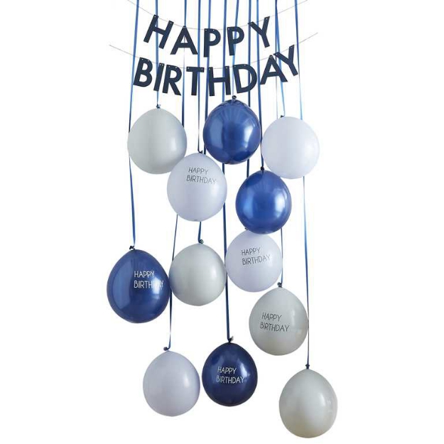 Picture of Balloon Door Kit - Happy Birthday Navy 