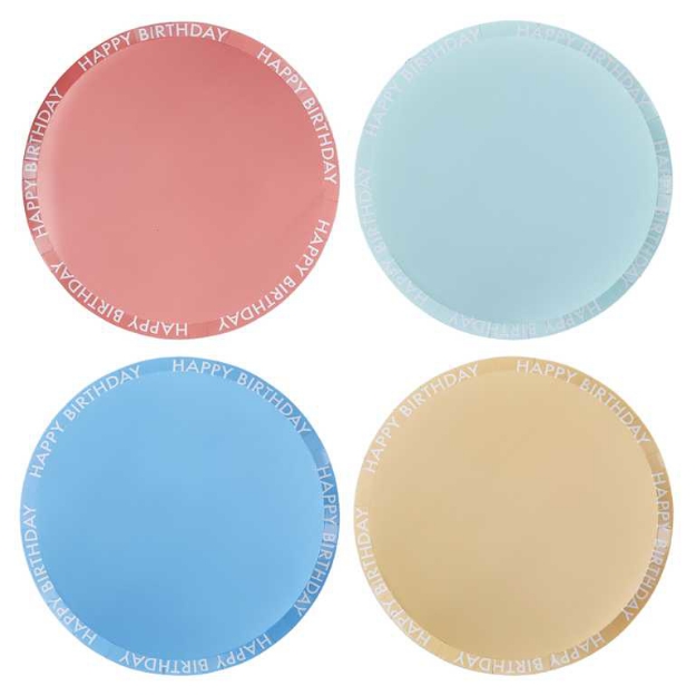 Picture of Dinner paper plates - Happy Birthday Brights (8pcs)