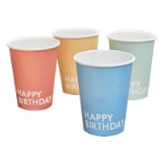 Picture of  Paper Cups - Happy Birthday Bright (8pcs)