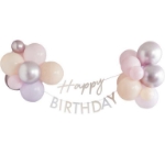 Picture of Pastel Pink Happy Birthday Bunting with Balloons