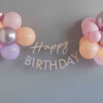 Picture of Pastel Pink Happy Birthday Bunting with Balloons