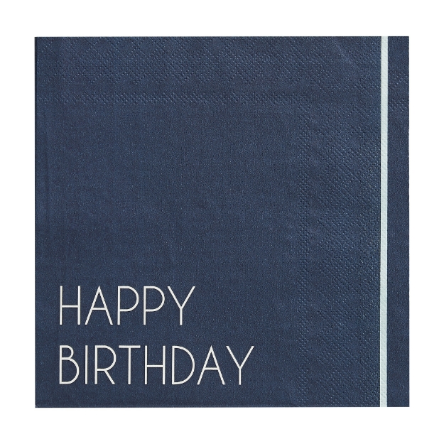 Picture of Paper napkins - Happy birthday navy (16pcs)