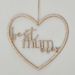 Picture of Wooden Best Mum Ever Heart Wreath