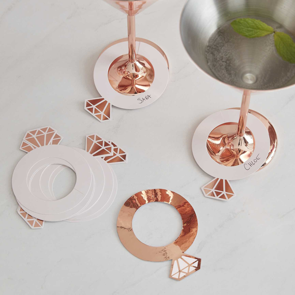 Picture of Rose Gold Ring Shaped Drink Markers