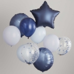 Picture of Blue, Navy & Confetti Balloon Bundle (10pcs)