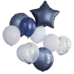 Picture of Blue, Navy & Confetti Balloon Bundle (10pcs)