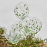 Μπαλόνια με κομφετί τροπικά φύλλα