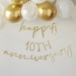 Γιρλάντα Happy anniversary σε χρυσό με αριθμούς