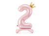 Picture of Foil Balloon Standing Number 2 Pink with crown 84cm