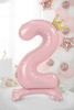 Picture of Foil Balloon Standing Number 2 Pink with crown 84cm
