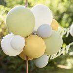 Picture of Happy Birthday bunting in sage green with balloons 