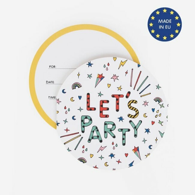 Picture of Party invitations - Let's party! (8pcs)