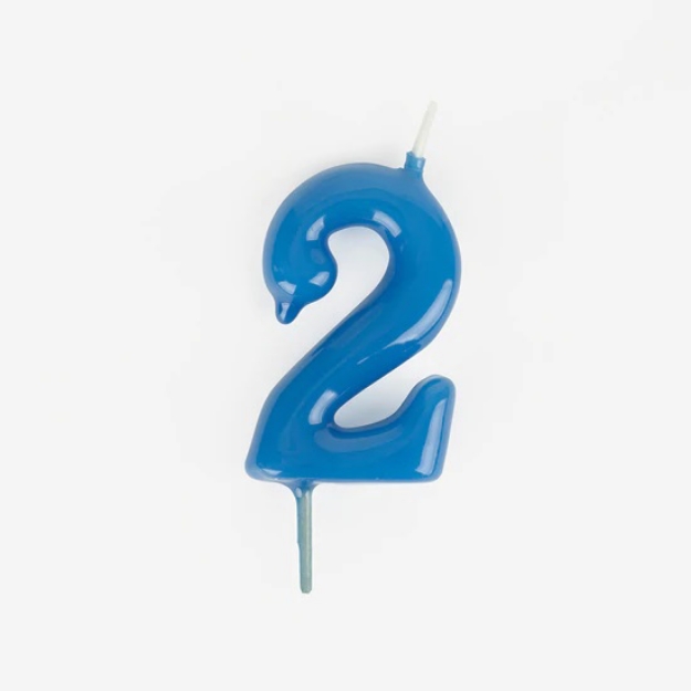 Picture of Blue 2 Number Candle