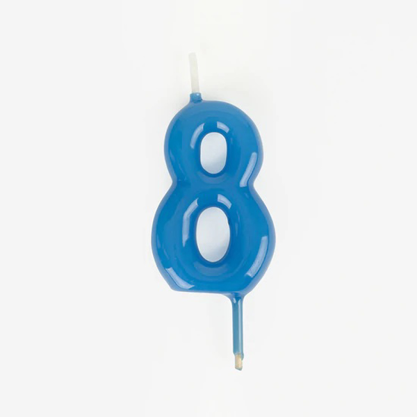 Picture of Blue 8 Number Candle