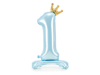 Picture of Foil Balloon Standing Number 1 Light blue with crown 84cm