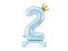 Picture of Foil Balloon Standing Number 2 Light blue with crown 84cm