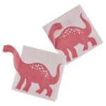 Picture of  Paper cocktail napkins - Pink dinosaur (16pcs)