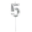 Picture of Silver 5 Number Candle