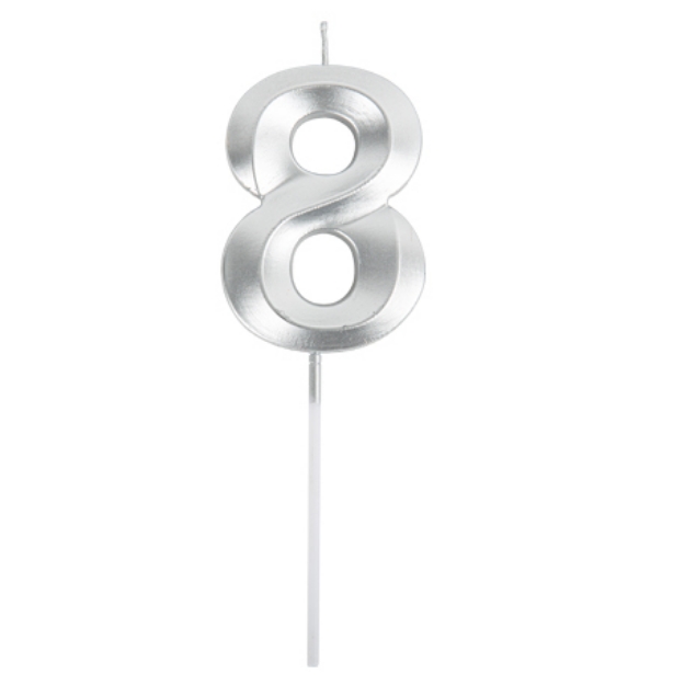 Picture of Silver 8 Number Candle