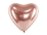 Σύνθεση μπαλονιών με ήλιο - Καρδιές glossy rose gold latex (5 μπαλόνια)