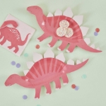 Picture of Mini paper plates -  Pink Dinosaur (8pcs)