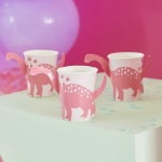 Picture of  Paper cups - Pink dinosaur (8pcs)