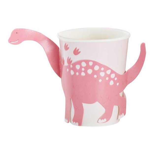 Picture of  Paper cups - Pink dinosaur (8pcs)