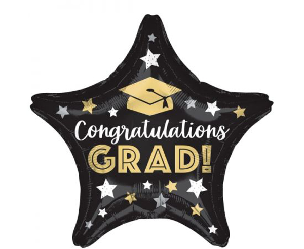 Μπαλόνι foil αποφοίτησης αστέρι - Congratulations Grad!