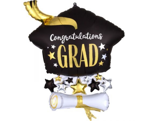 Picture of Foil balloon - Graduation hat and diploma